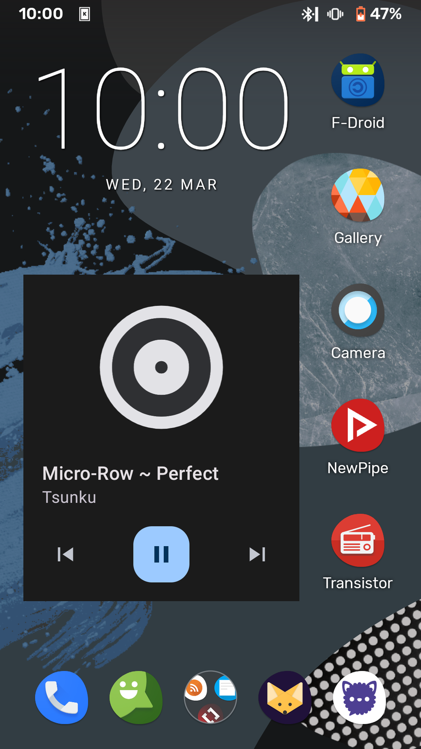 screenshot of the device's home menu.